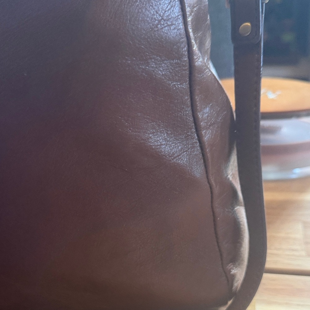 HOBO Cognac Brown Leather Satchel with Detachable Strap - Picture 5 of 16